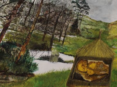 Das Deckengem�lde in der Bibliothek stellt das B&B im Laufe des Jahres dar.