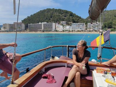 Gem�tlicher Plausch an Deck