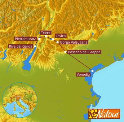 Wanderwoche individuell vom Gardasee nach Venedig mit Gep�ckstransport