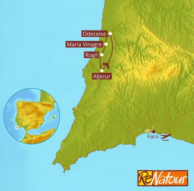 Wanderwoche mit Gep�cktransport durch Esel an der Algarve Costa Vicentina Portugal